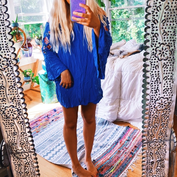 Altar'd State Dresses & Skirts - Altar’d State Lace Indigo Blue Gypsy Dress